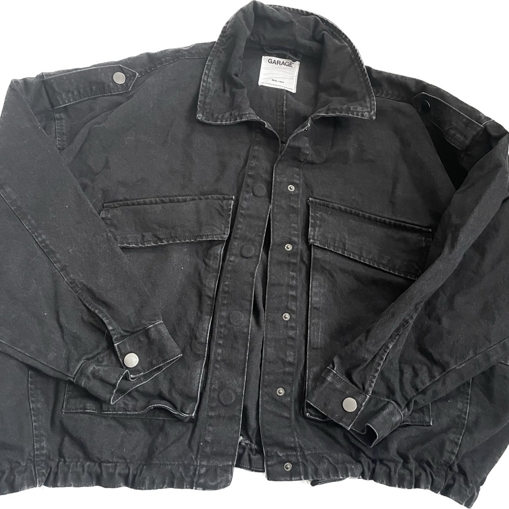 Garage brand M/L oversized boxy black denim jacket